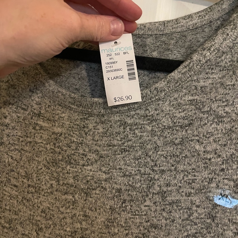 Maurices Gray Marled Long Sleeve Knit Top - Picture 4 of 5